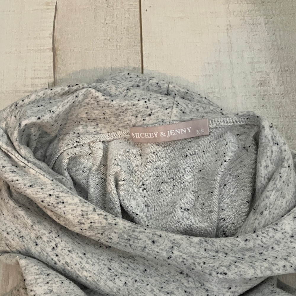 Gray Speckled Turtleneck Hoodie